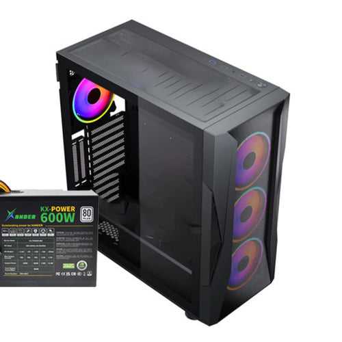 Xander Velox 4 Argb Fans Mid Tower Case With Psu 600W 80+ White