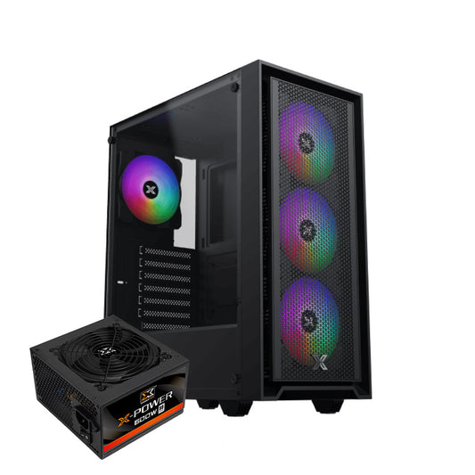 علبة XIGMATEK Sky II AIR FRGB + مزود طاقة X-POWER 600 واط 80+ أبيض 