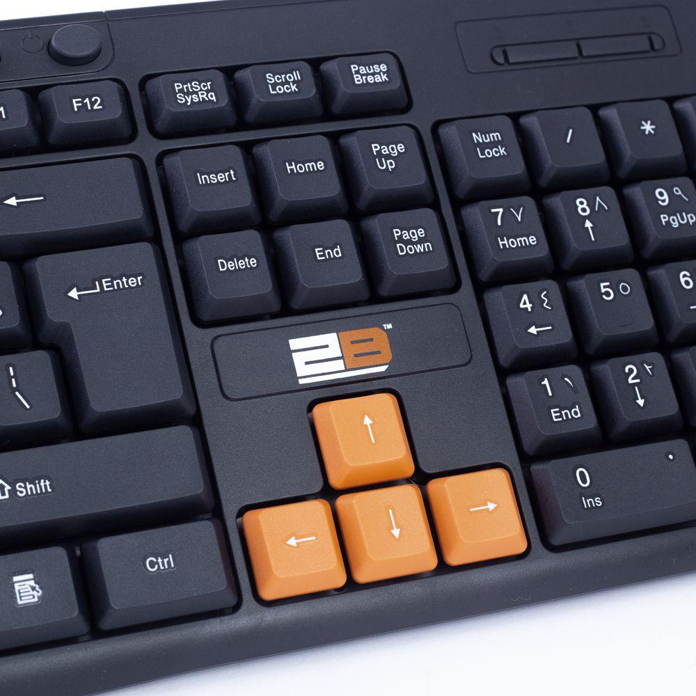 2B (KB445) Multimedia USB Keyboard With Colored Buttons for Playing