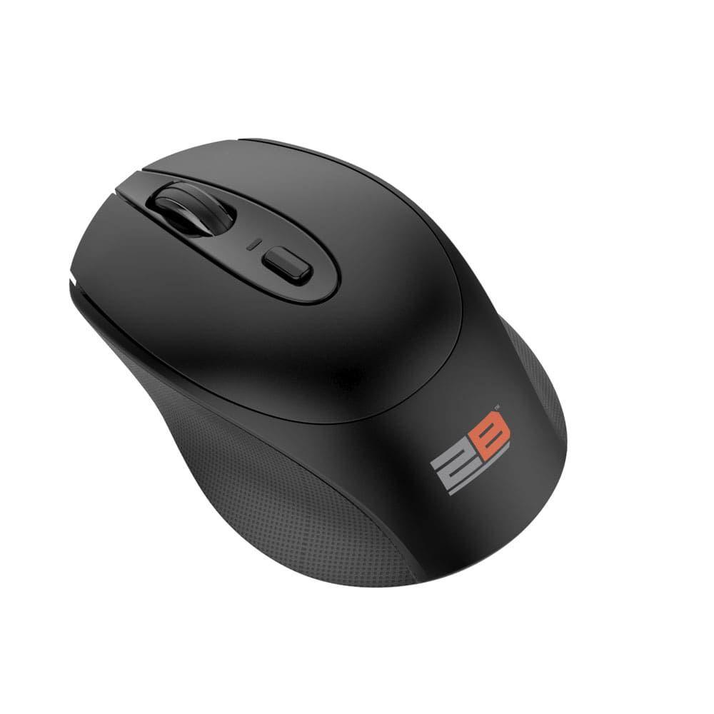 2B (MO186) Dual Mode Bluetooth 2.4GHz Mouse 800 - 1200 - 1600 - 2400 DPI with Rechargeable Battery - Black