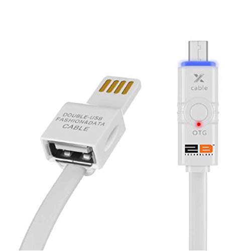 2B Connecting Solution Flat Cable with Otg Date and Charge, White