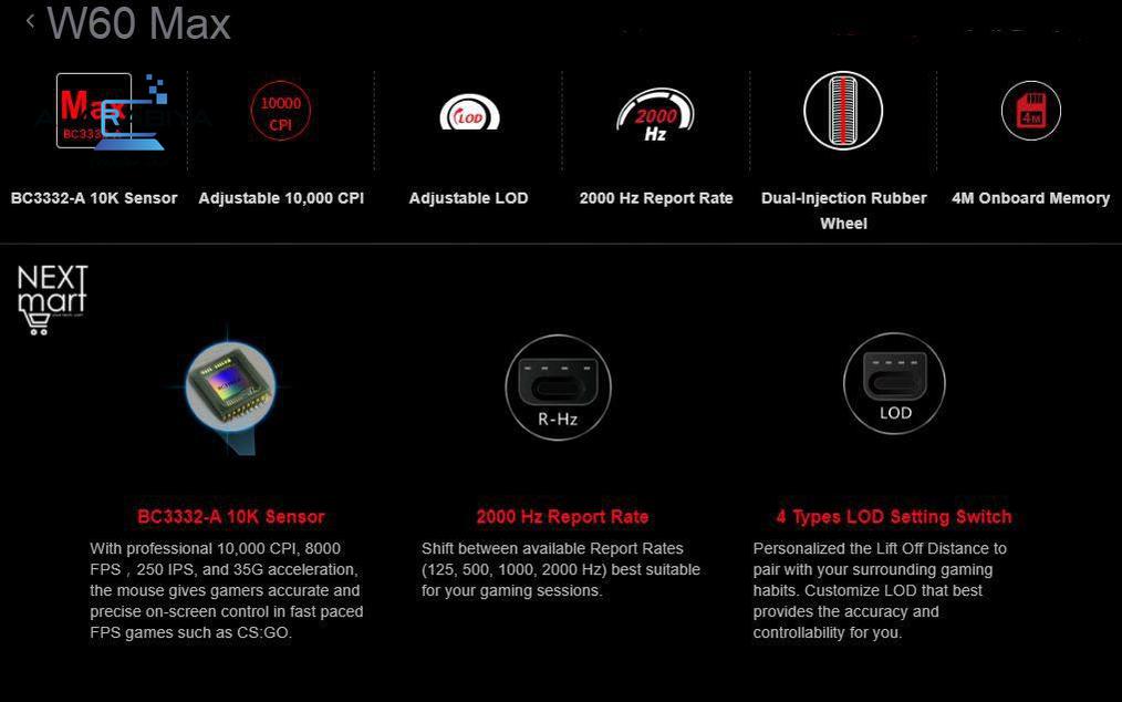 Bloody W60-MAX Activated RGB Gaming Mouse