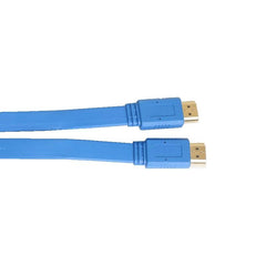 E-train HDMI to HDMI Flat Cable 5M Gold Plated - Blue - ALARABIYA COMPUTER
