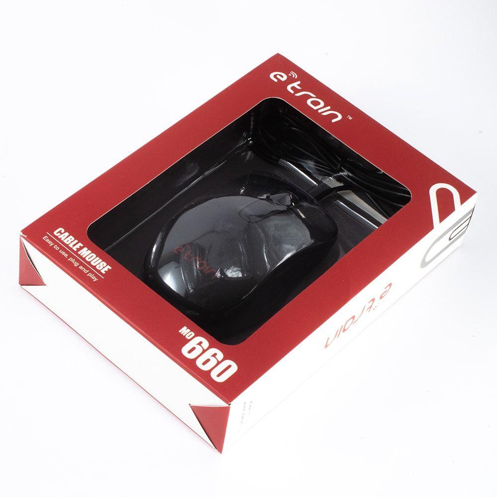 E-Train (MO660) Wired Mouse 1200 DPI - Black