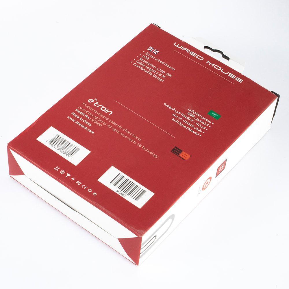 E-Train (MO660) Wired Mouse 1200 DPI - Black