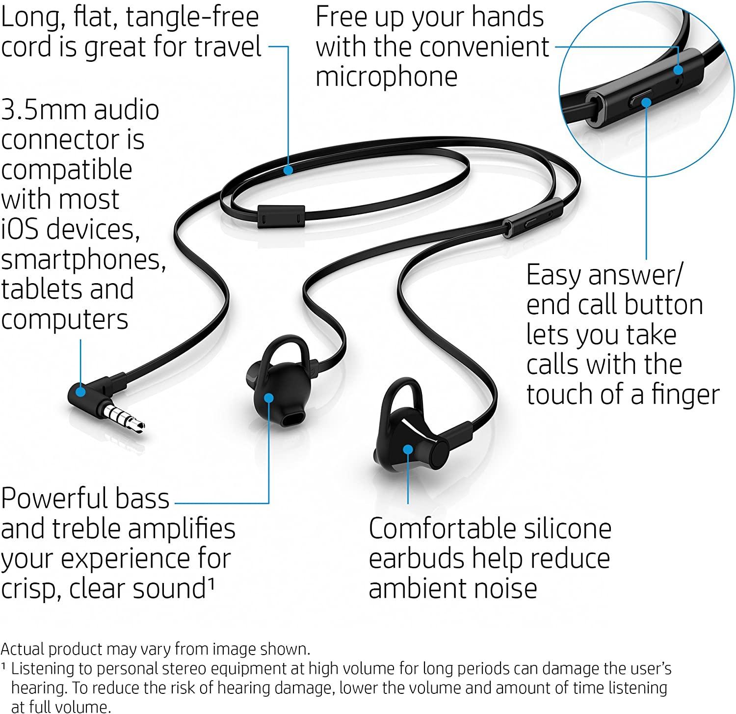 HP In-Ear Headset 150, Black, X7B04AA