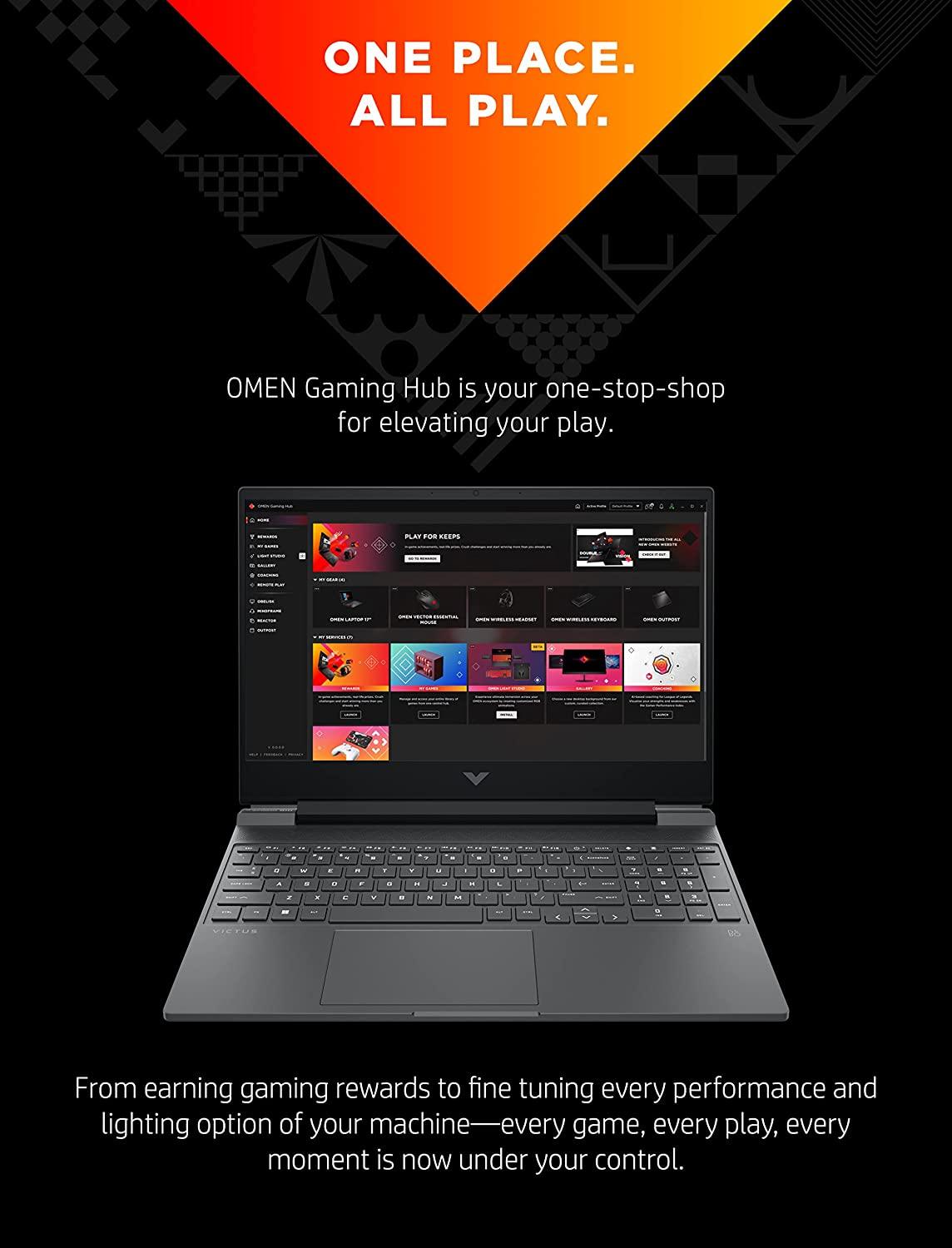 HP Victus 15 Gaming Laptop, NVIDIA GeForce RTX 3050, 12th Gen Intel Core i5-12500H (12-core 20-thread) , 8 GB RAM, 512 GB SSD, 144 hz Full HD Display, Backlit Keyboard, Enhanced Thermals - ALARABIYA COMPUTER