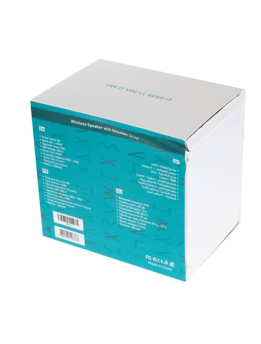 L'avvento (SP337) Portable Bluetooth Speaker with Shoulder Strap - Black