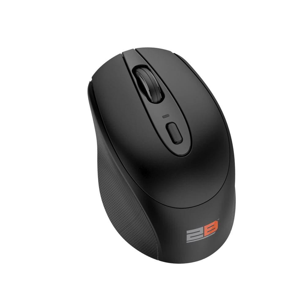 2B (MO186) Dual Mode Bluetooth 2.4GHz Mouse 800 - 1200 - 1600 - 2400 DPI with Rechargeable Battery - Black - ALARABIYA COMPUTER