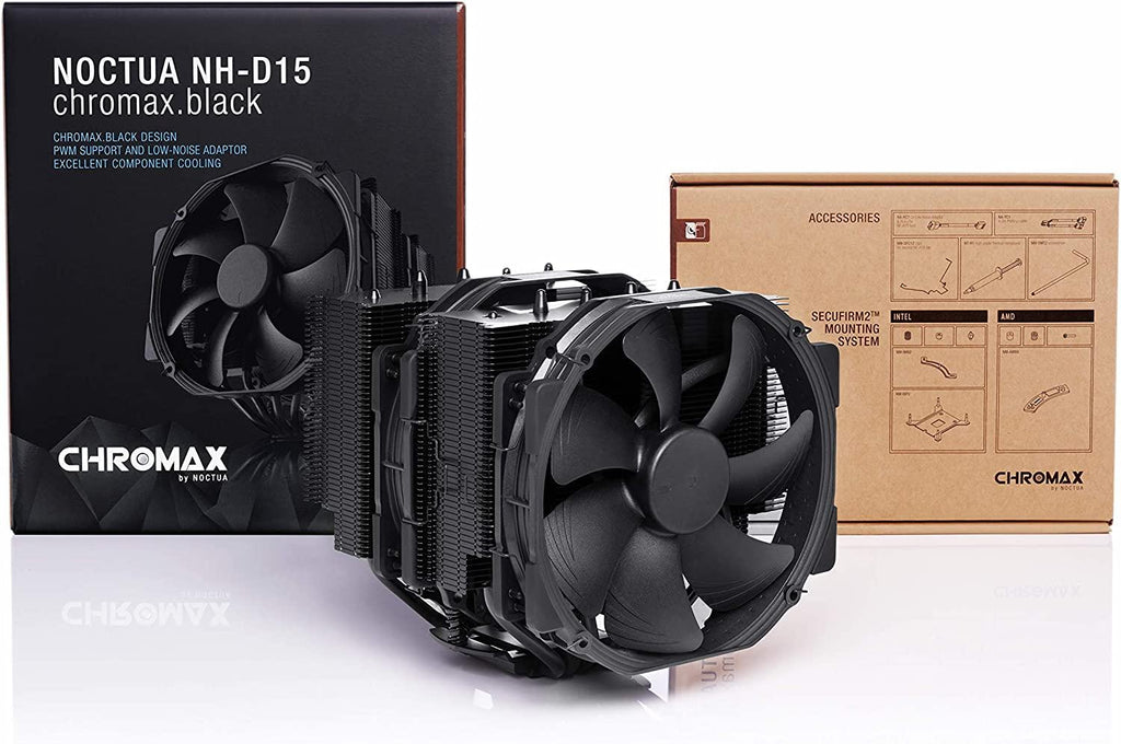 Noctua NH-D15 chromax Black, Dual-Tower CPU Cooler (140mm, Black)