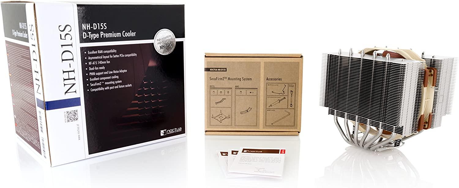 Noctua NH-D15S Premium Dual-Tower CPU Cooler with NF-A15 PWM 140mm Fan (Brown)