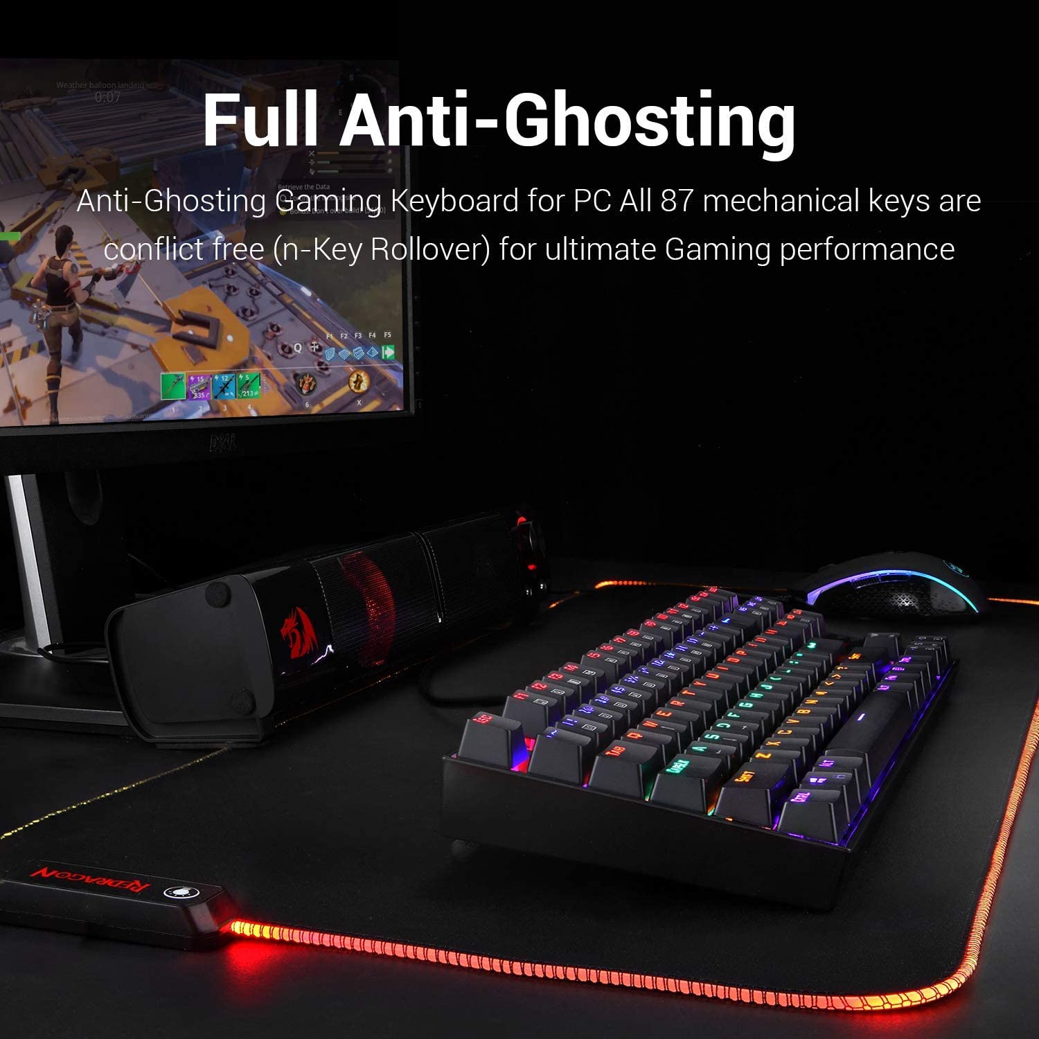 Redragon K552R Kumara RAINBOW Backlit Mechanical Gaming Keyboard