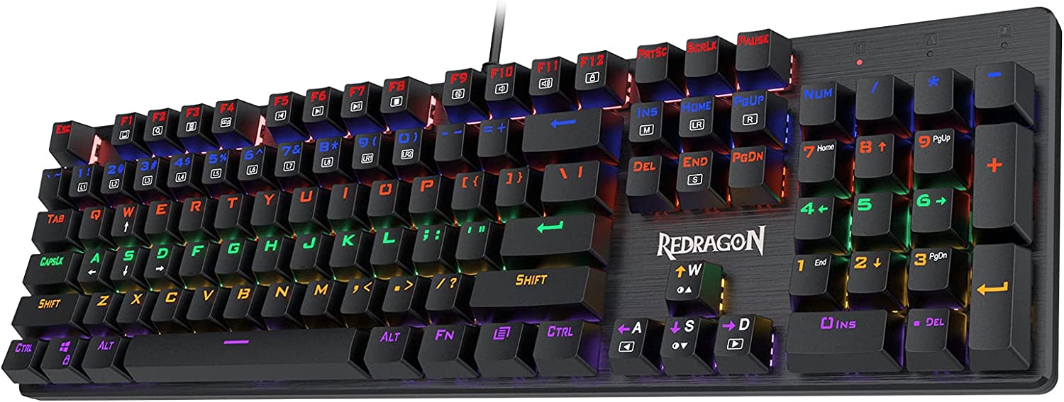 Redragon K608 Valheim Rainbow Gaming Keyboard, 104 Keys Mechanical Keyboard