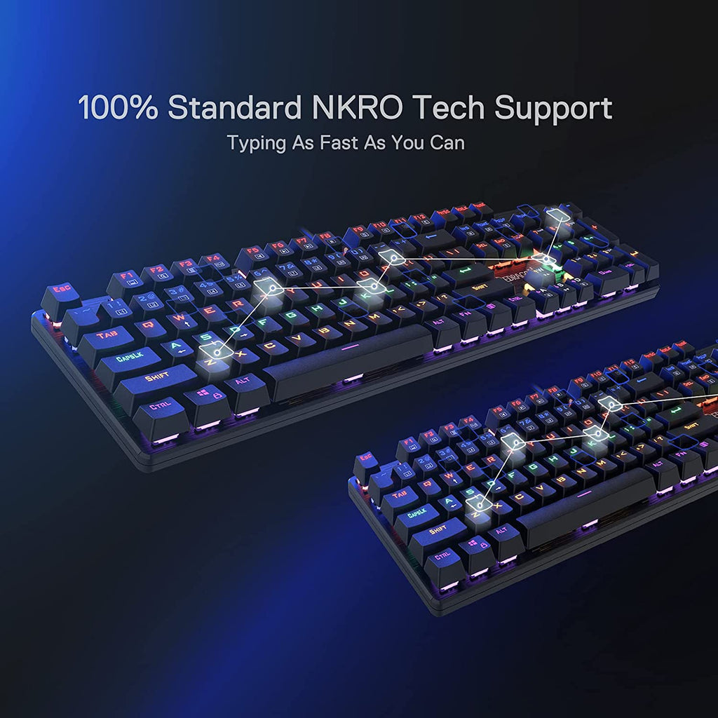 Redragon K608 Valheim Rainbow Gaming Keyboard, 104 Keys Mechanical Keyboard