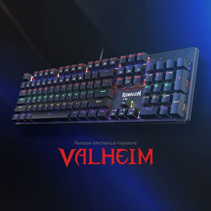 Redragon K608 Valheim Rainbow Gaming Keyboard, 104 Keys Mechanical Keyboard