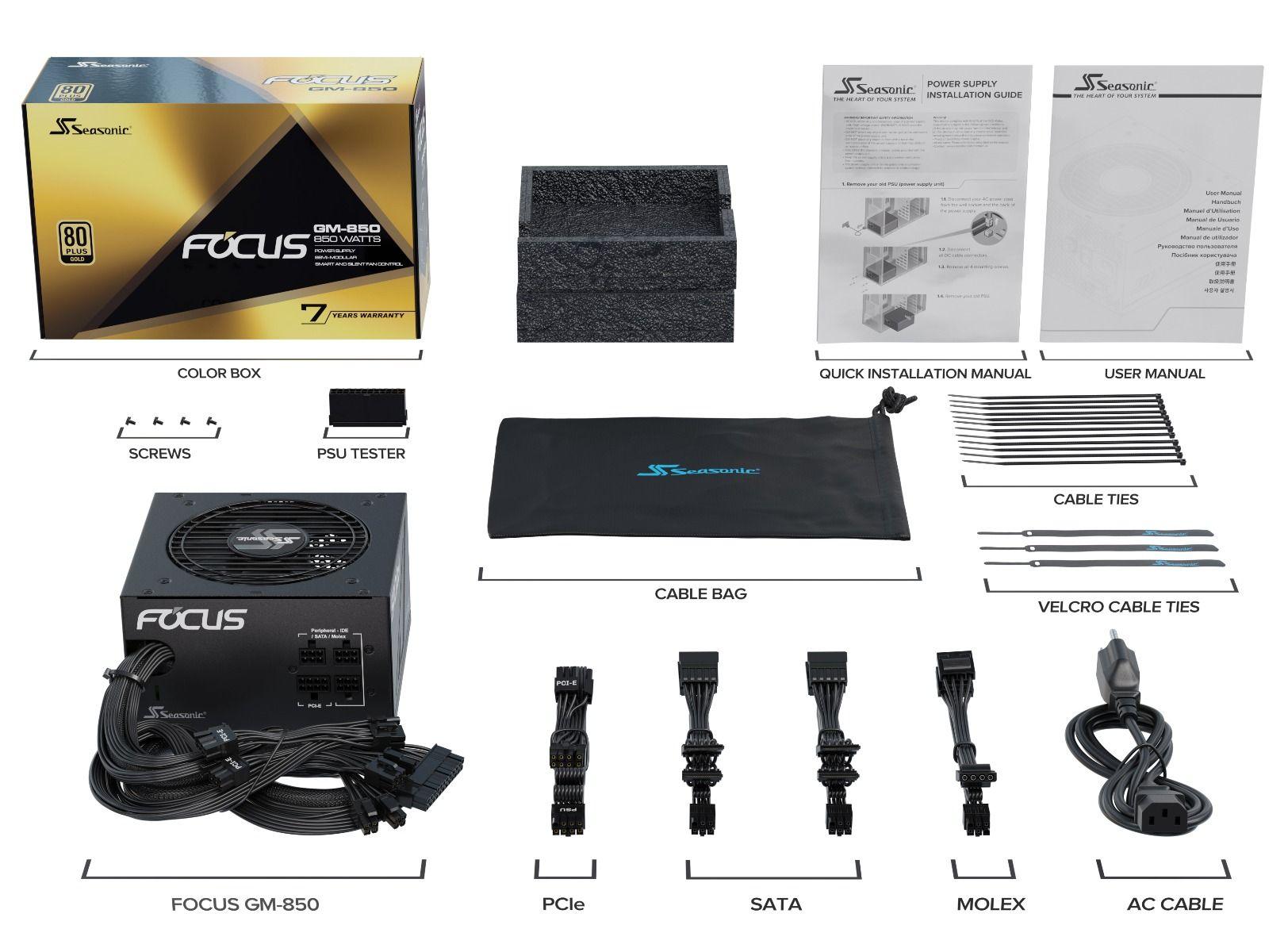 Seasonic FOCUS GM-750 750W 80+ Gold Semi-Modular Power Supply