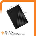 W.D 4TB My Passport Portable External Hard Drive, Black